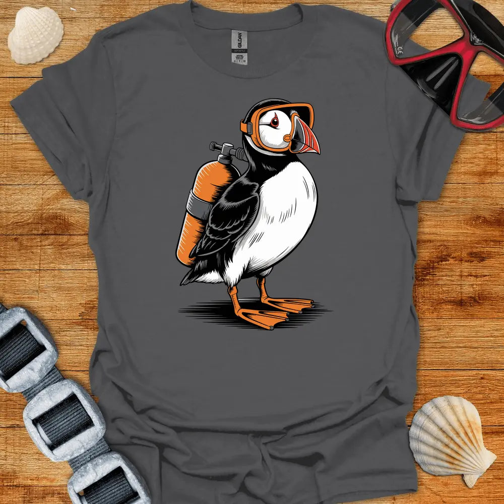 T-Shirt Charcoal / S Puffin Diver T-Shirt