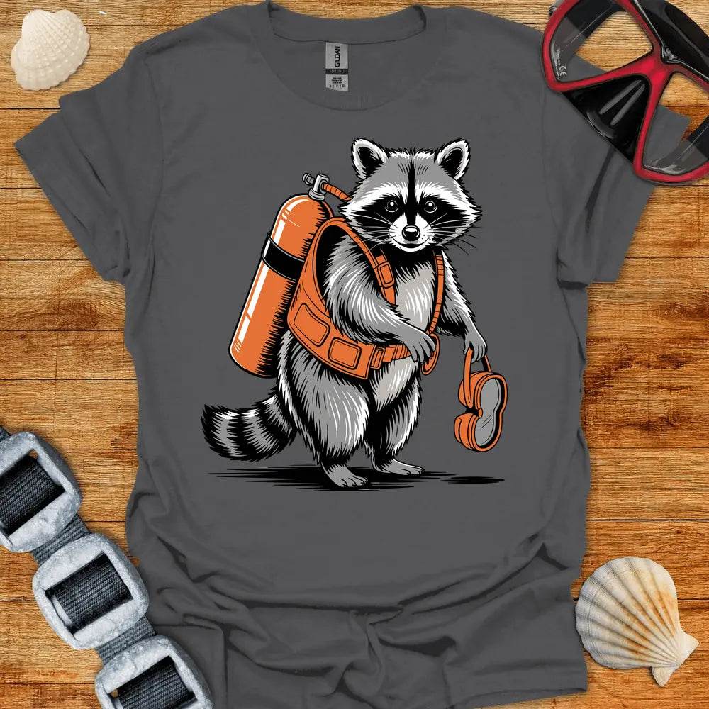 T-Shirt Charcoal / S Racoon Diver T-Shirt