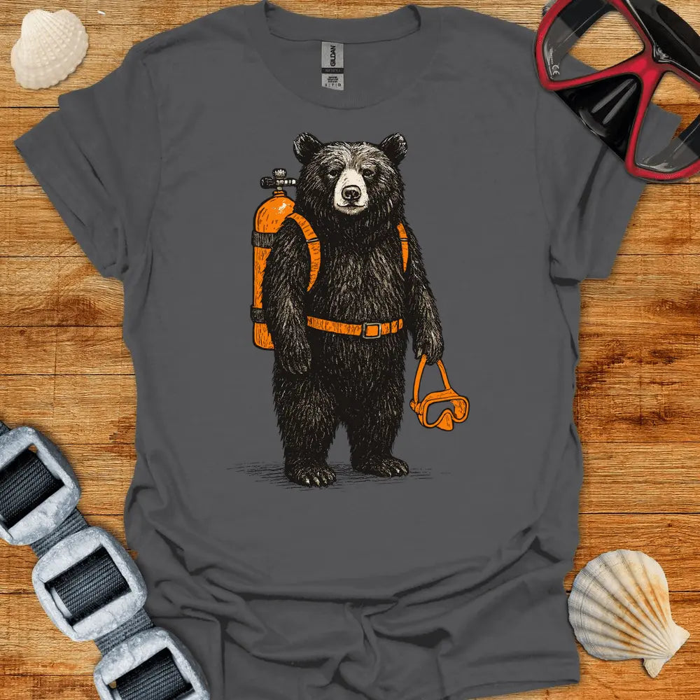 T-Shirt Charcoal / S Scuba Black Bear T-Shirt