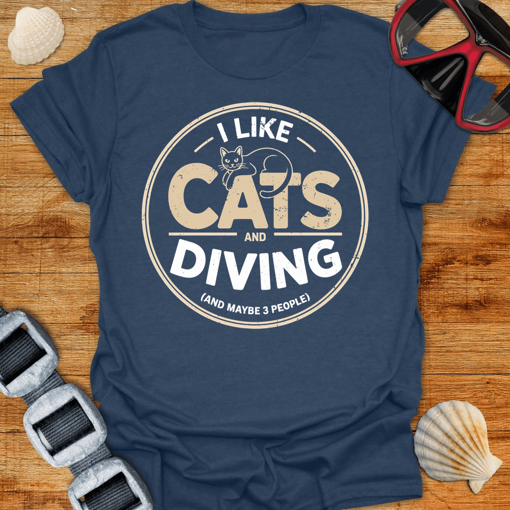T-Shirt Heather Navy / S Cats & Diving T-Shirt