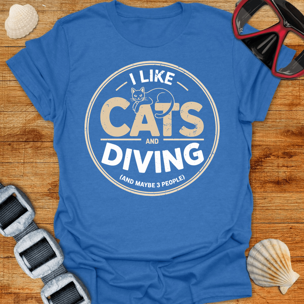 T-Shirt Heather Royal / S Cats & Diving T-Shirt