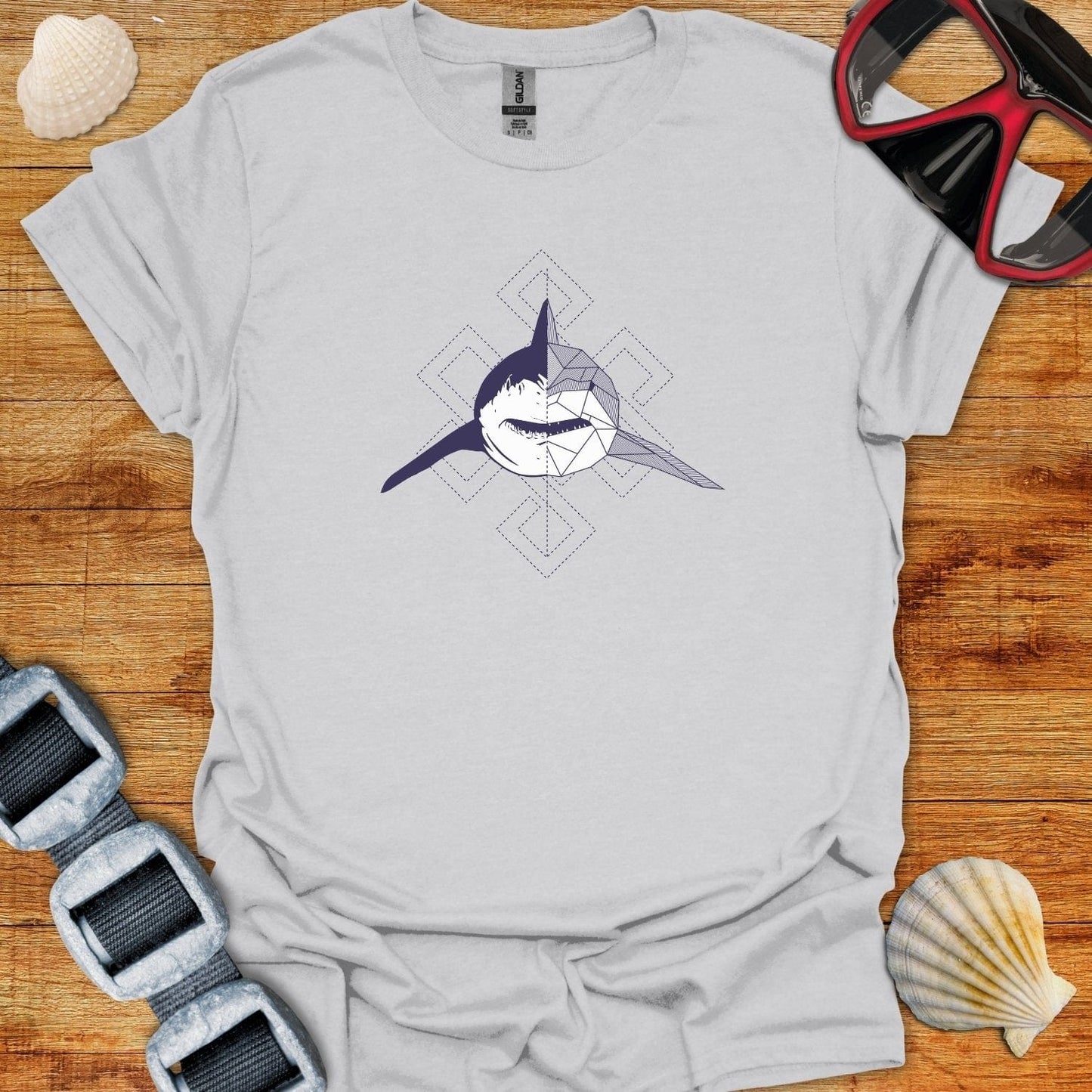 T-Shirt Ice Grey / S Abstract Shark T-Shirt