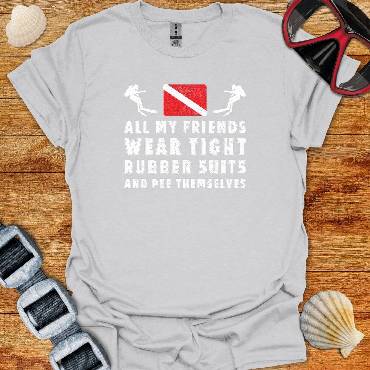 T-Shirt Ice Grey / S All My Friends Wear Tight Rubber Suits