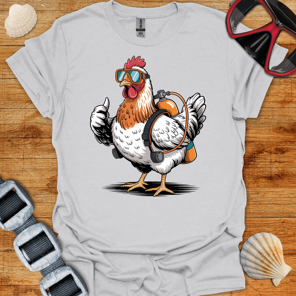 T-Shirt Ice Grey / S Chicken Diver T-Shirt