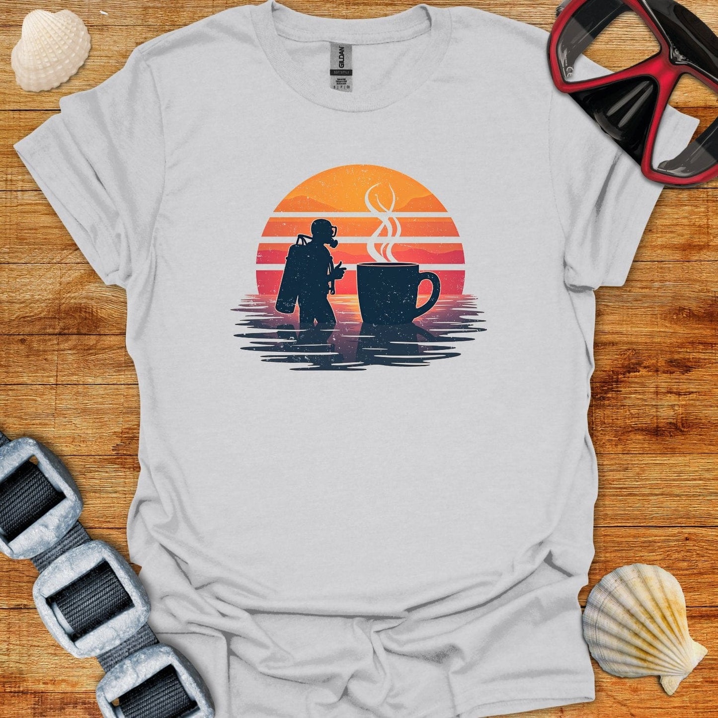 T-Shirt Ice Grey / S Coffee Diver