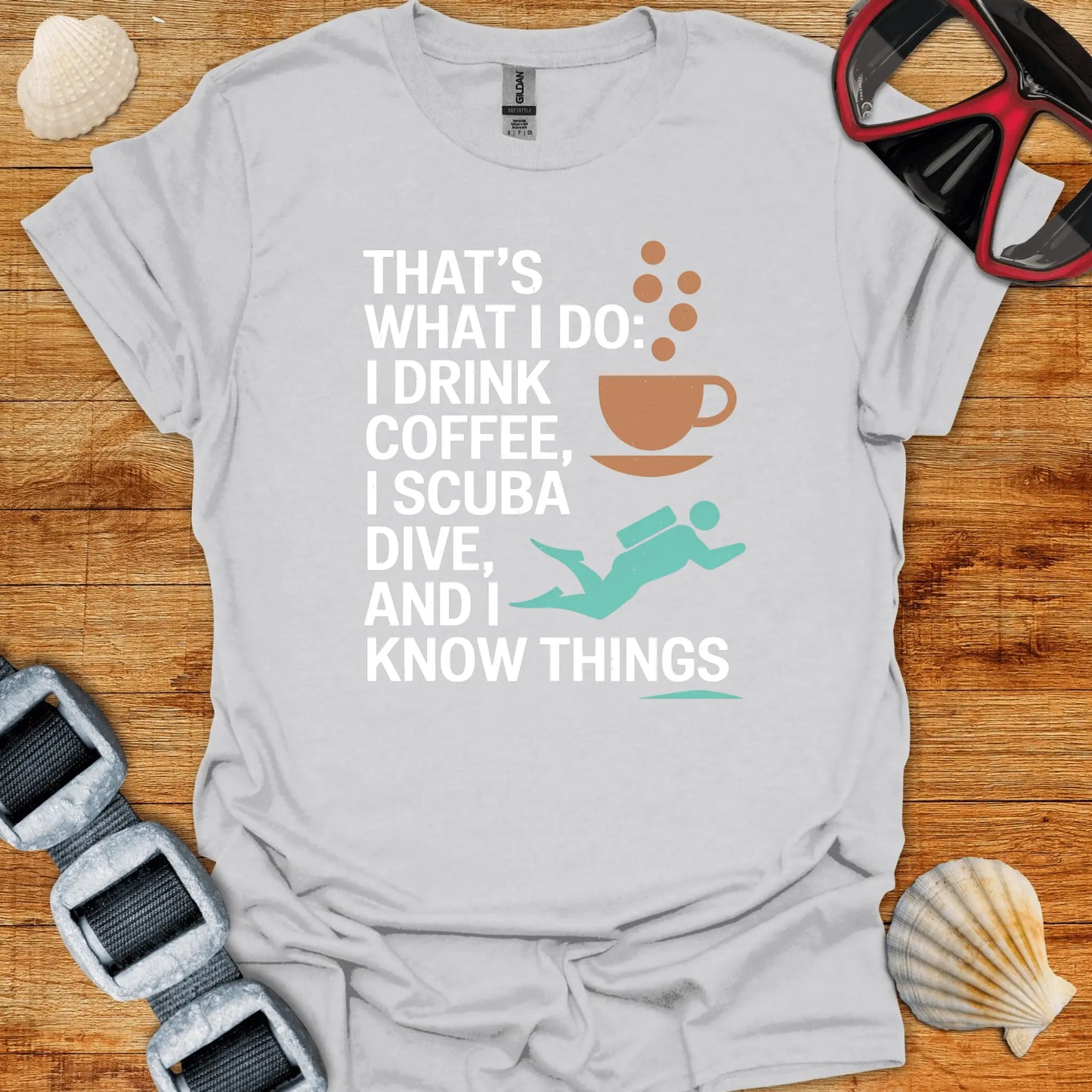 T-Shirt Ice Grey / S Do Coffee & Dive T-Shirt