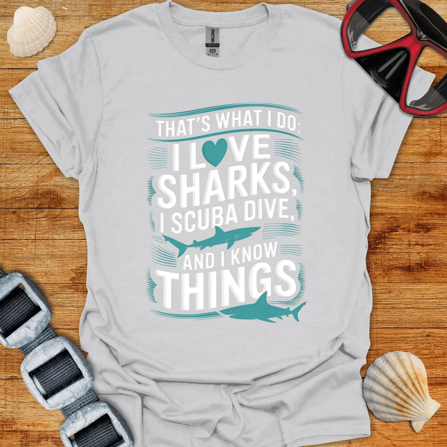 T-Shirt Ice Grey / S Do Sharks & Dive T-Shirt