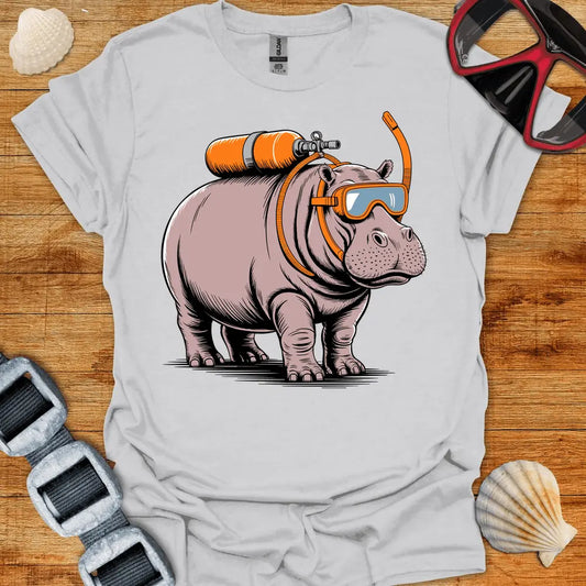 T-Shirt Ice Grey / S Hippo Diver T-Shirt