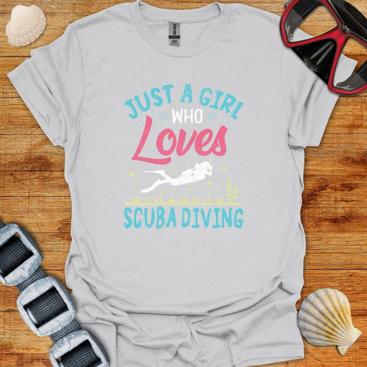 T-Shirt Ice Grey / S Just A Girl Who Loves Diving