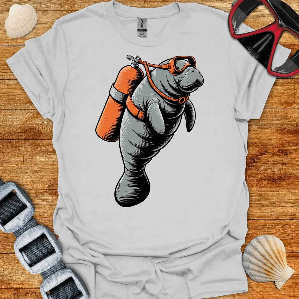 T-Shirt Ice Grey / S Manatee Diver T-Shirt