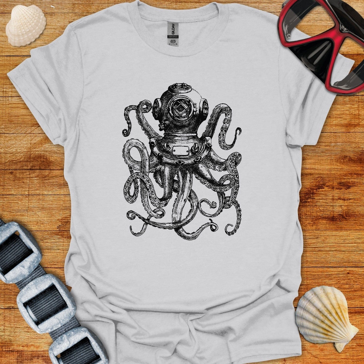 T-Shirt Ice Grey / S Octopus Diver