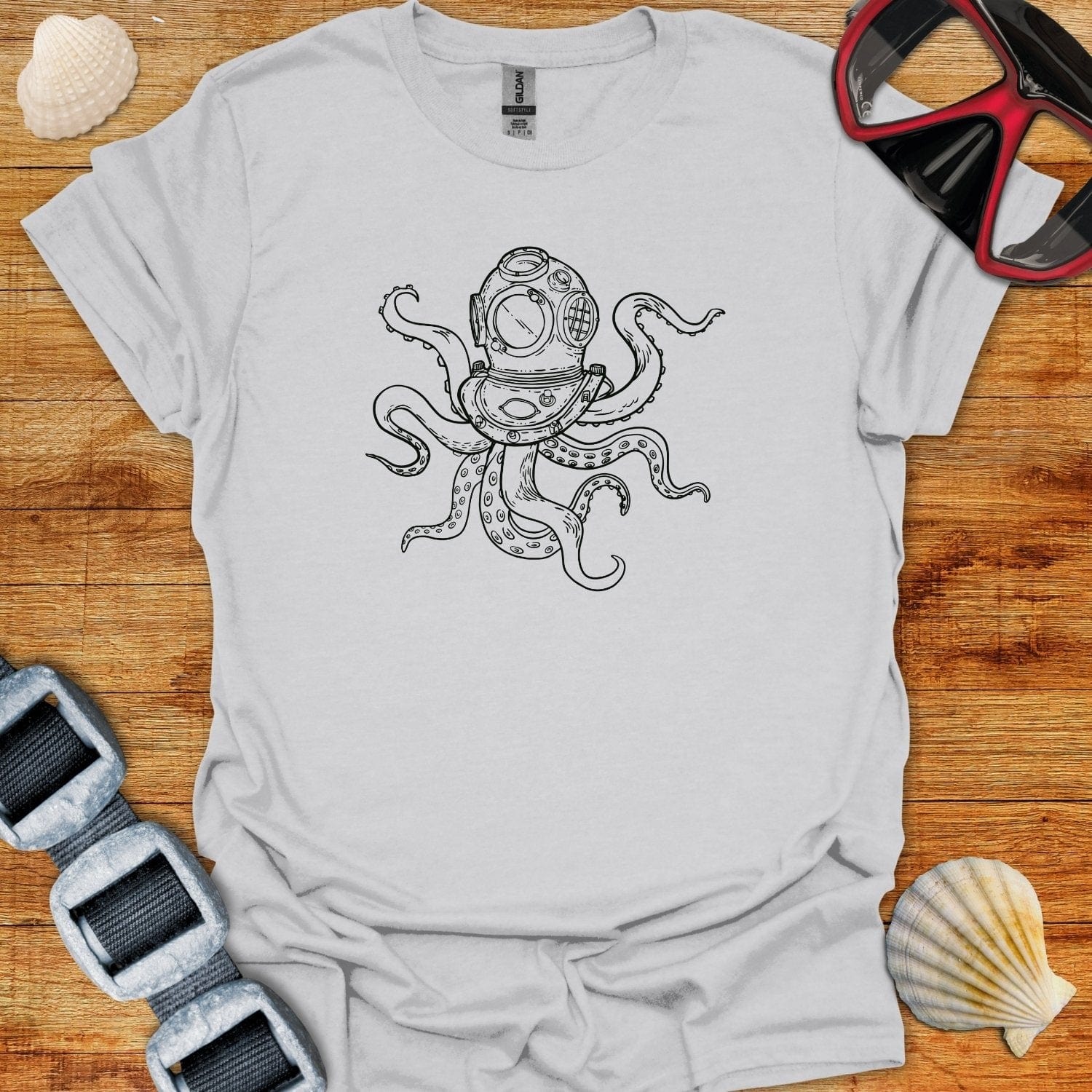 T-Shirt Ice Grey / S Octostencil T-Shirt