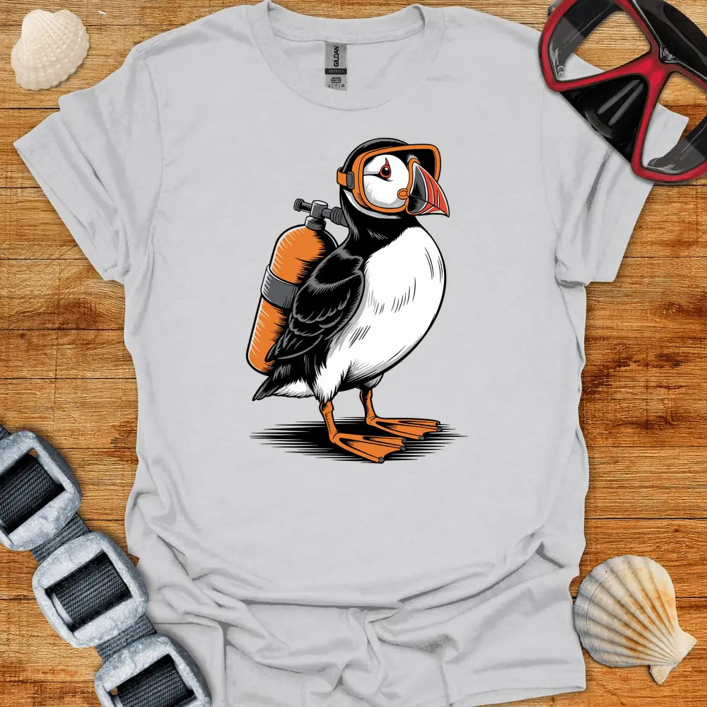 T-Shirt Ice Grey / S Puffin Diver T-Shirt