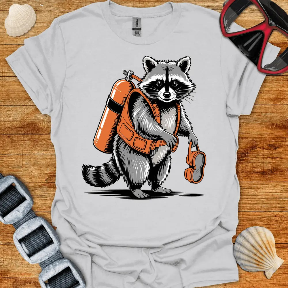 T-Shirt Ice Grey / S Racoon Diver T-Shirt
