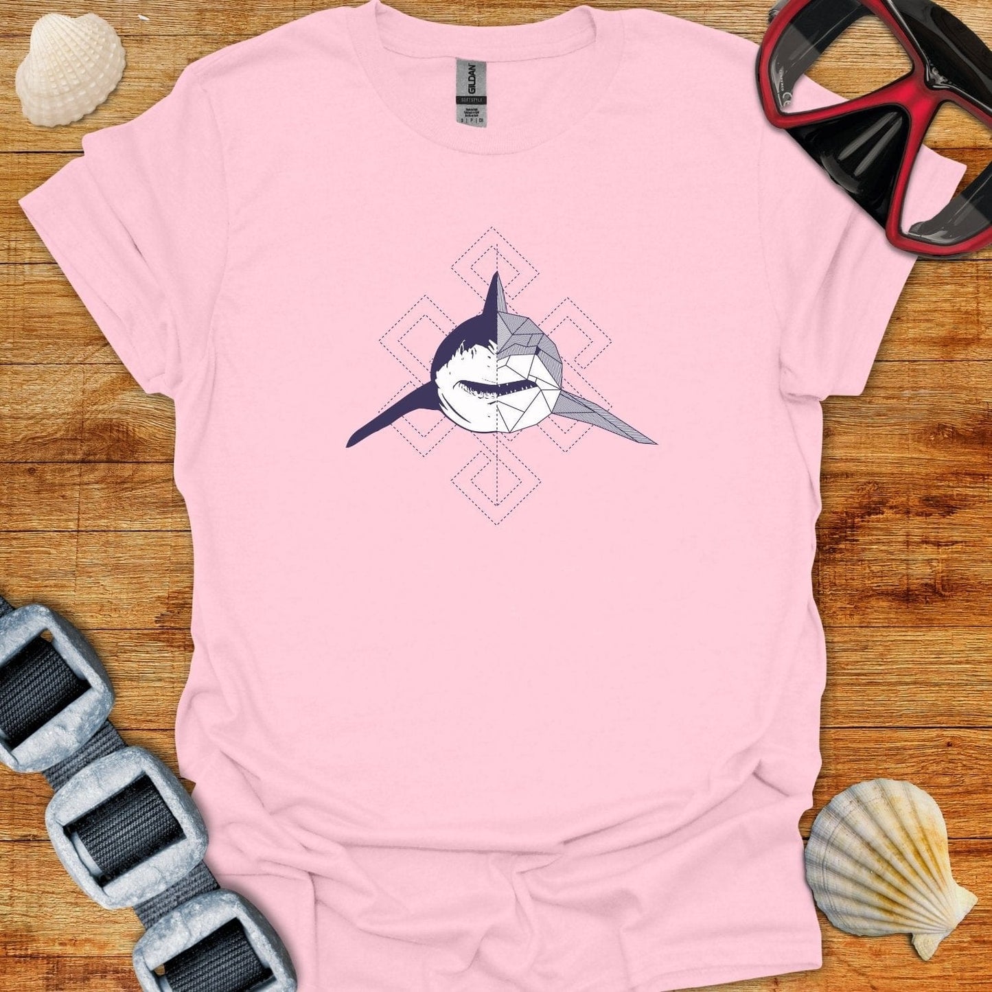T-Shirt Light Pink / S Abstract Shark T-Shirt