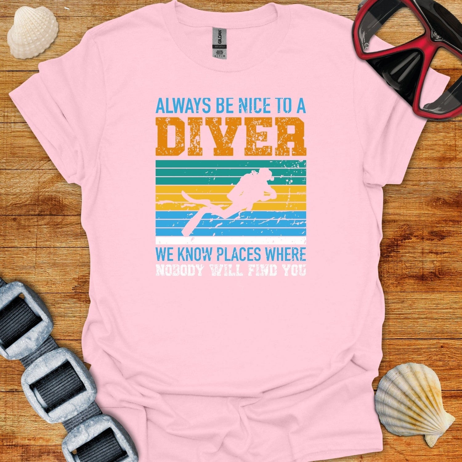 T-Shirt Light Pink / S Always Be Nice To A Diver IV