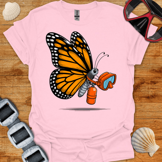 T-Shirt Light Pink / S Butterfly Diver T-Shirt