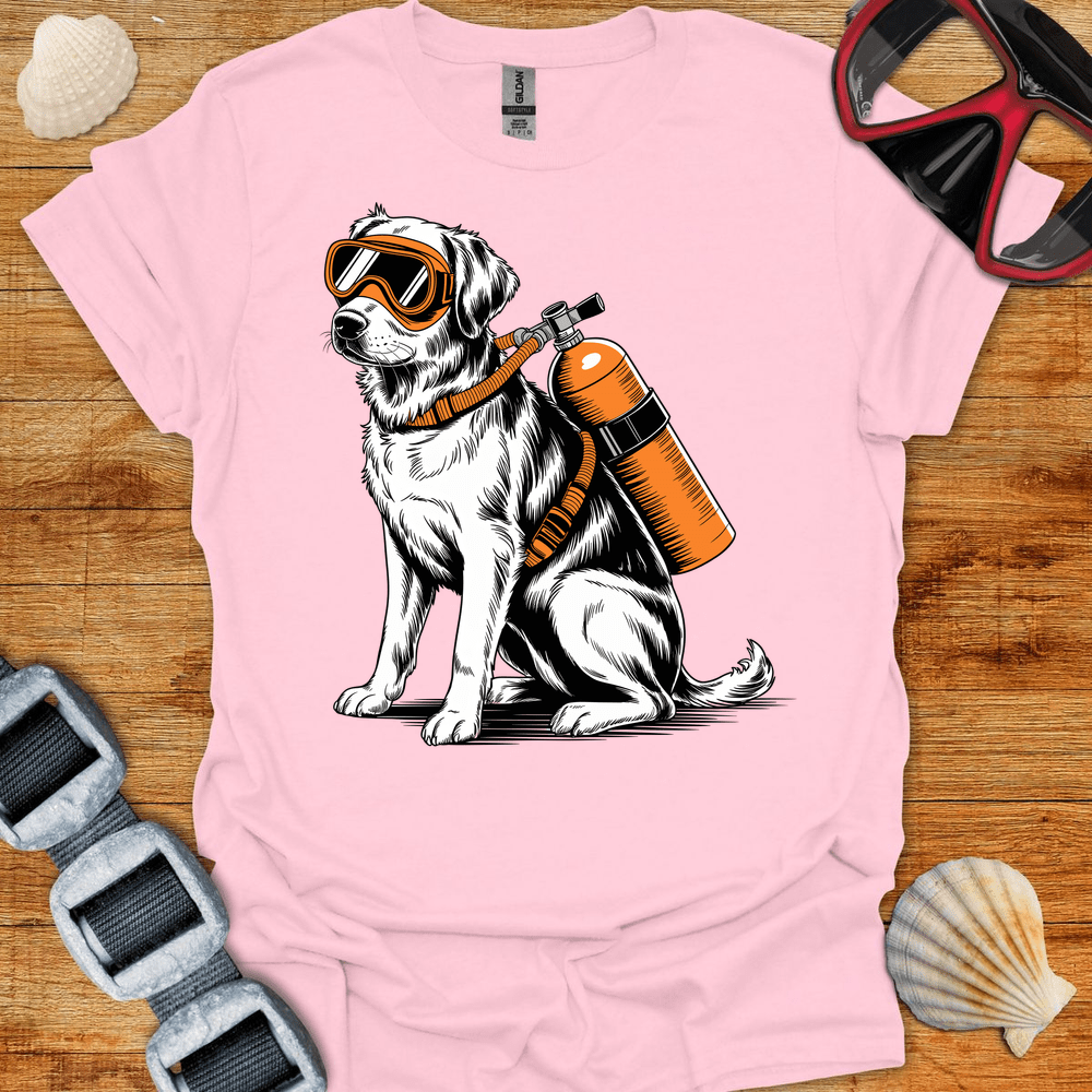 T-Shirt Light Pink / S Diving Dog T-Shirt