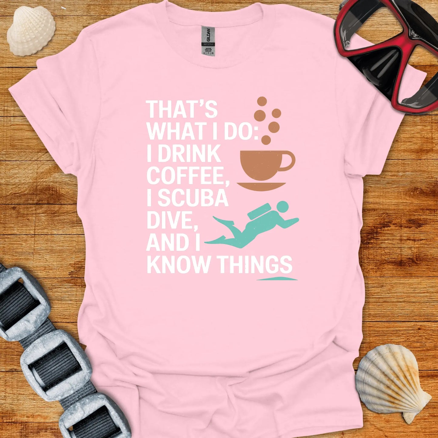 T-Shirt Light Pink / S Do Coffee & Dive T-Shirt