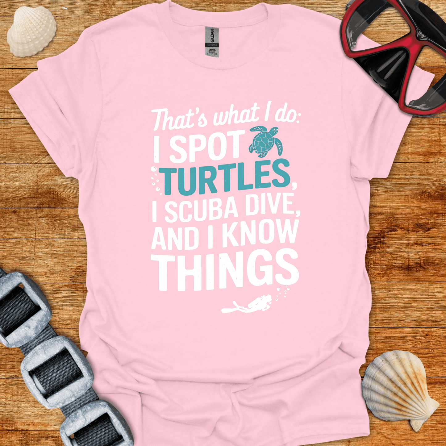 T-Shirt Light Pink / S Do Turtles & Dive T-Shirt