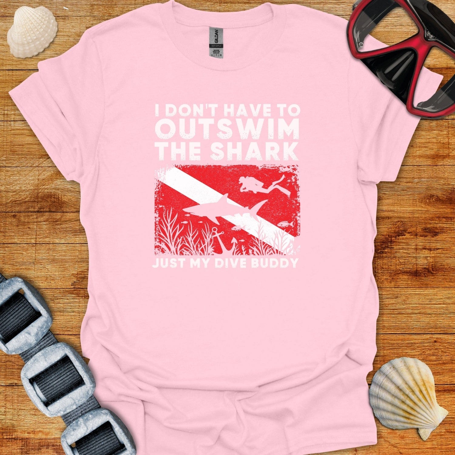 T-Shirt Light Pink / S I Don't Have To Outswim The Shark