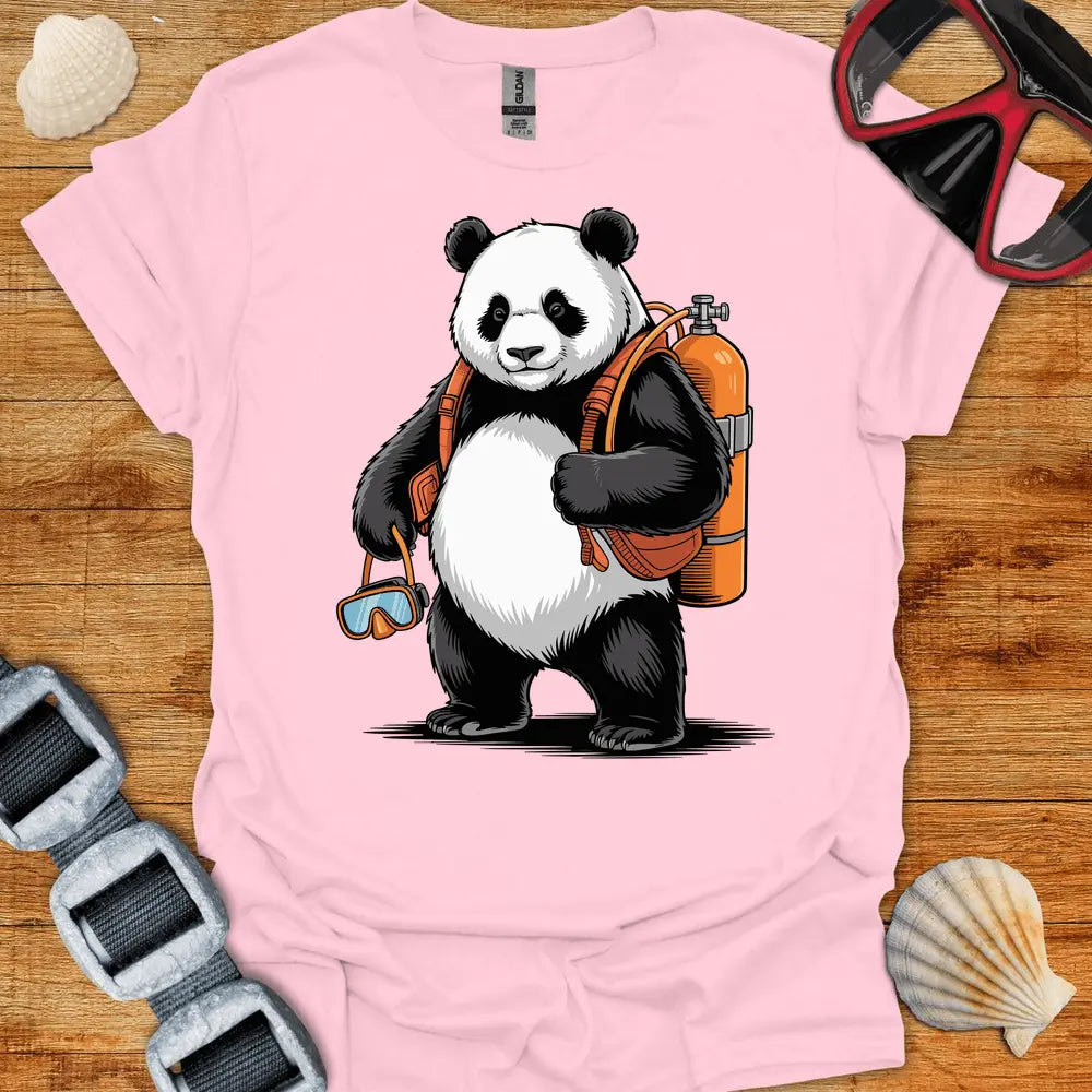 T-Shirt Light Pink / S Panda Diver T-Shirt