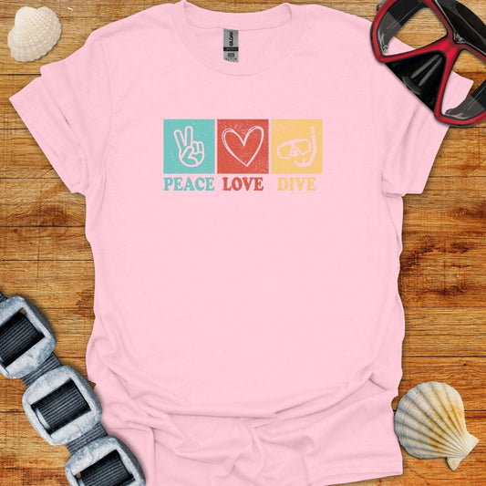 T-Shirt Light Pink / S Peace Love Dive