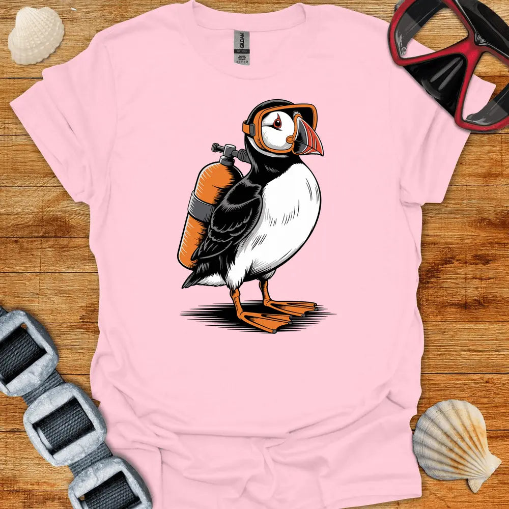 T-Shirt Light Pink / S Puffin Diver T-Shirt