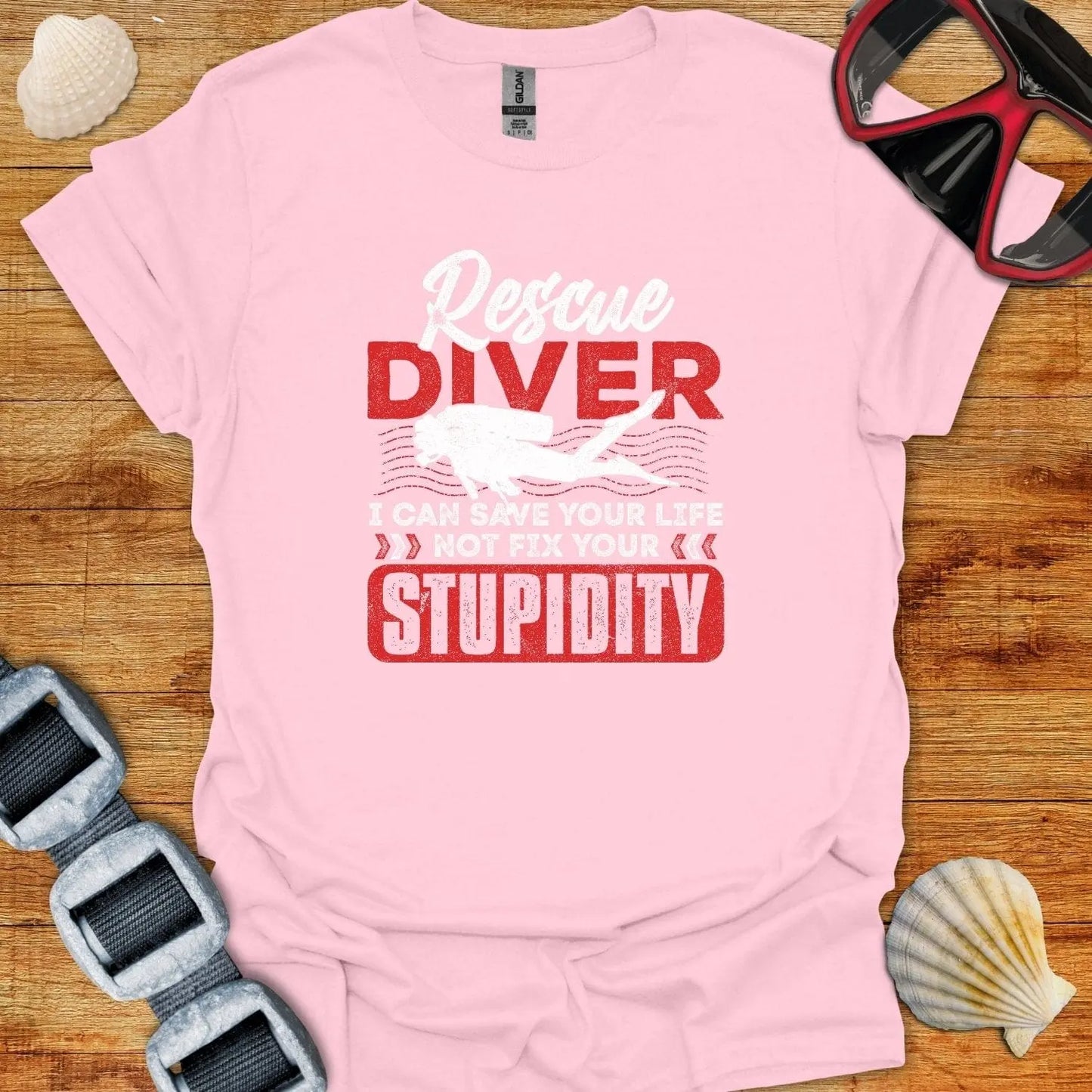 T-Shirt Light Pink / S Rescue Diver