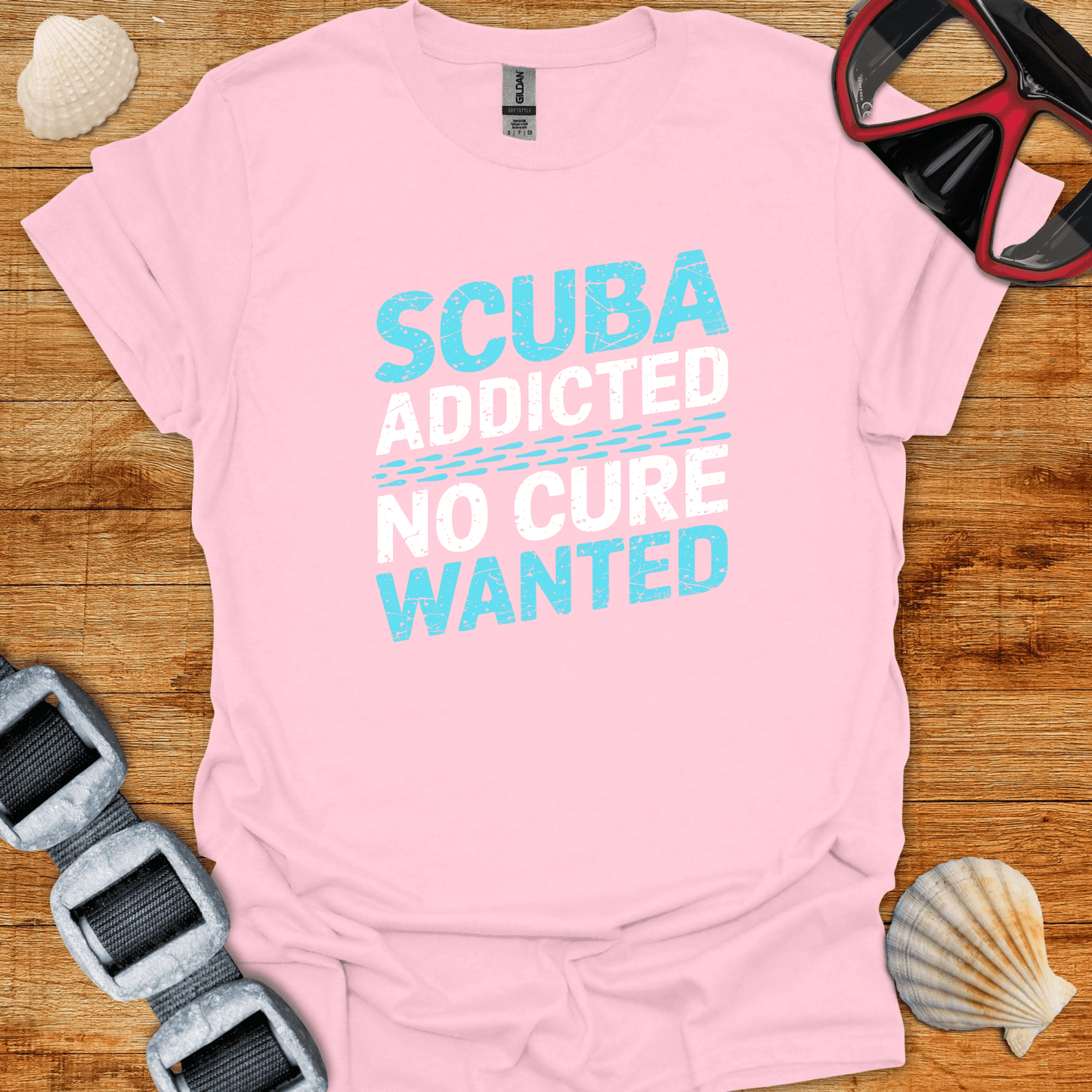 T-Shirt Light Pink / S Scuba Addicted  T-Shirt