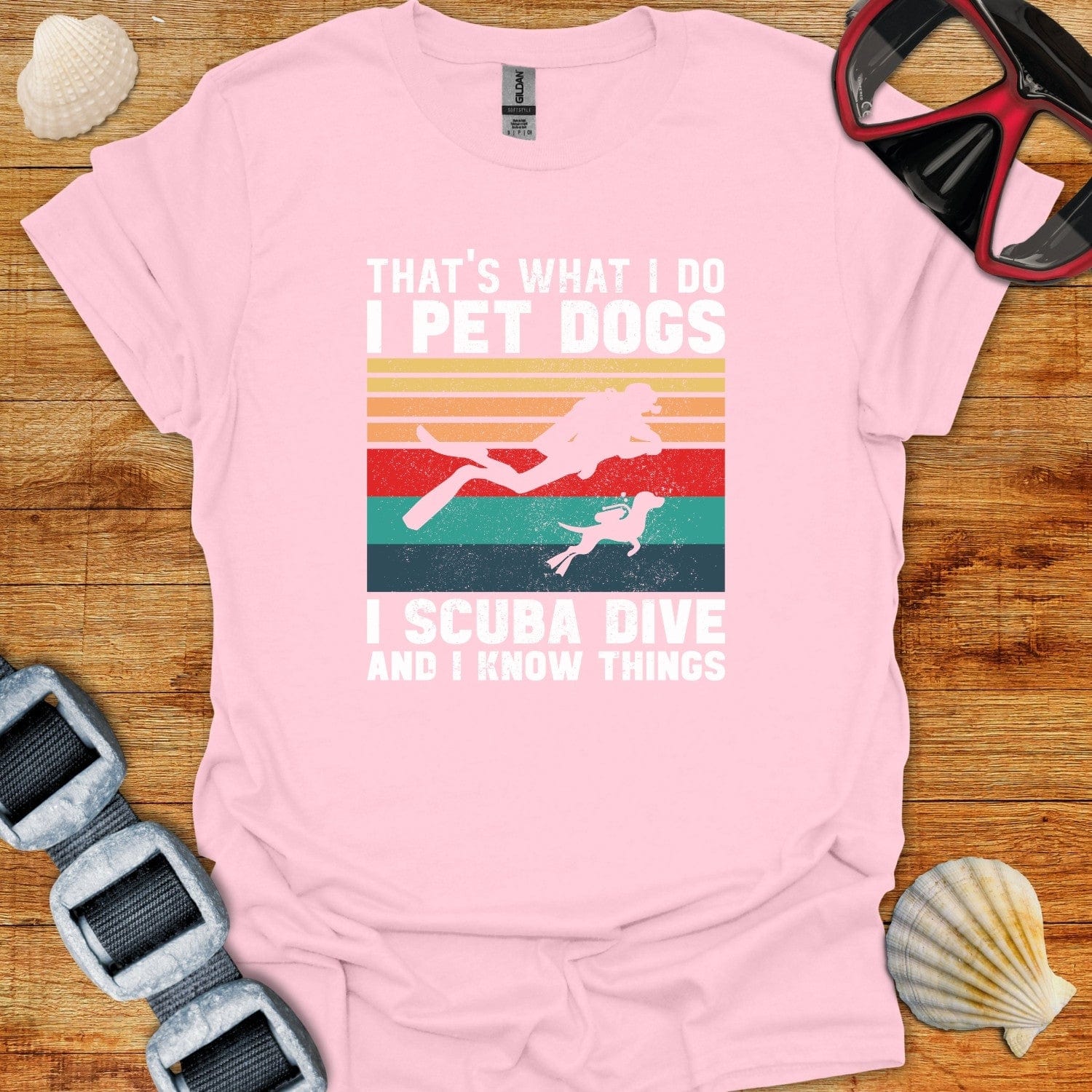 T-Shirt Light Pink / S Scuba and Dogs