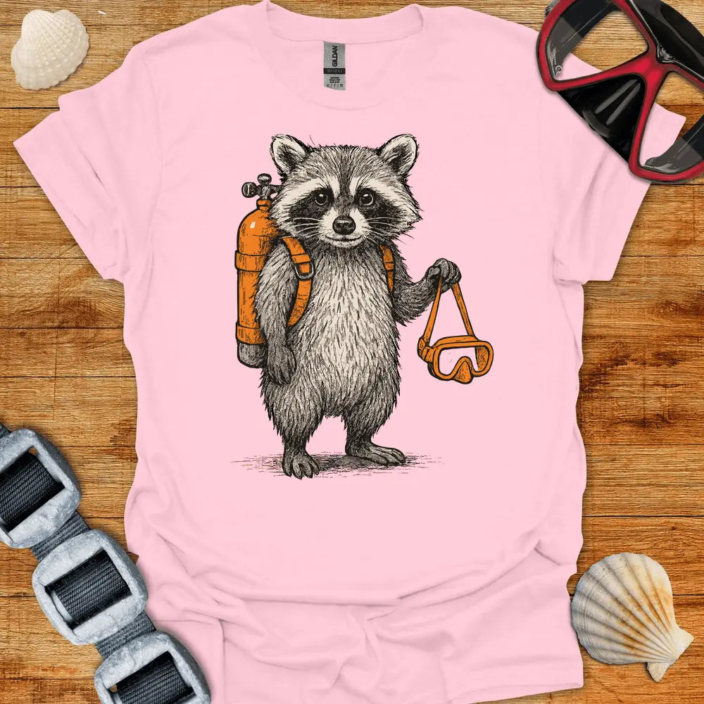 T-Shirt Light Pink / S Scuba Racoon T-Shirt