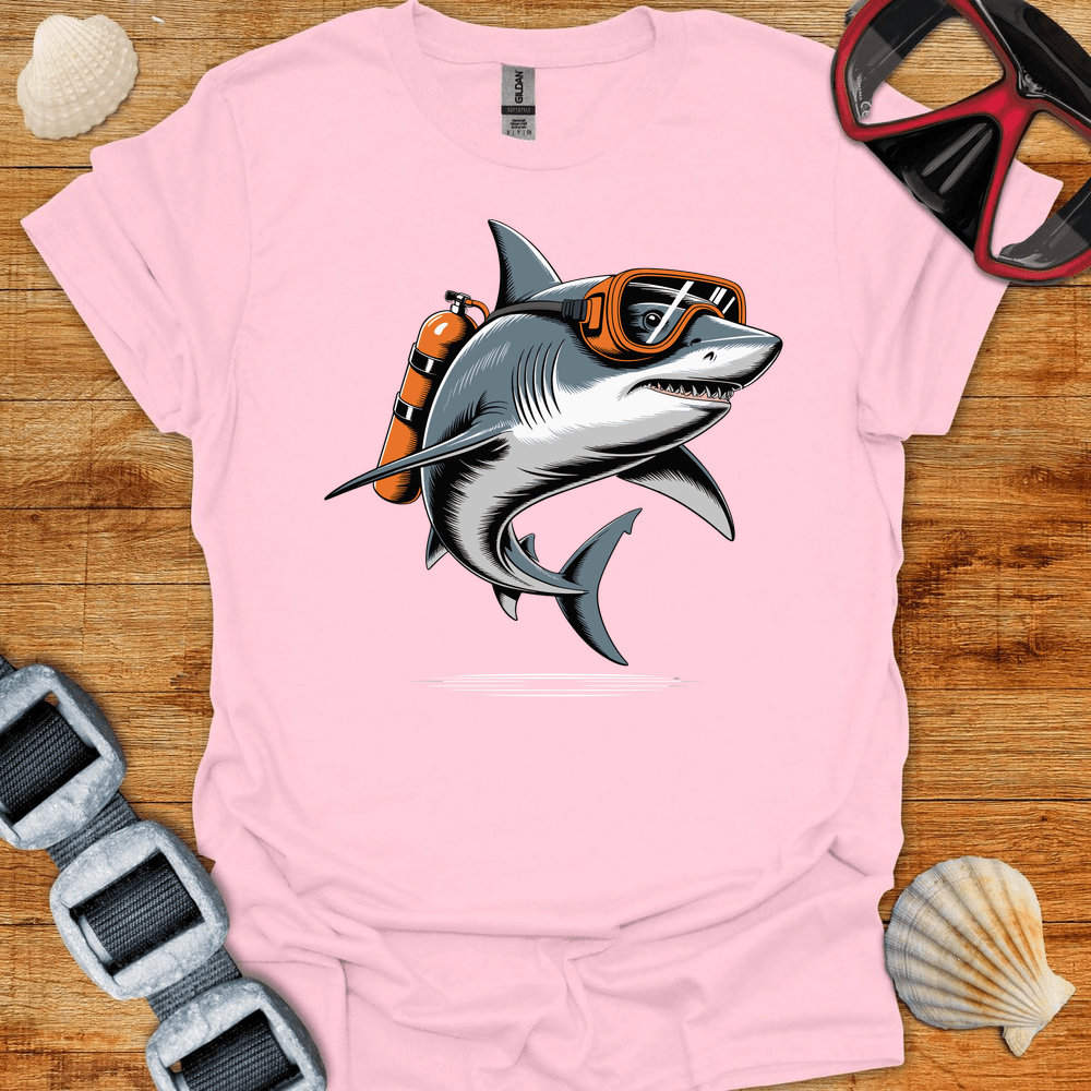 T-Shirt Light Pink / S Shark Diver T-Shirt