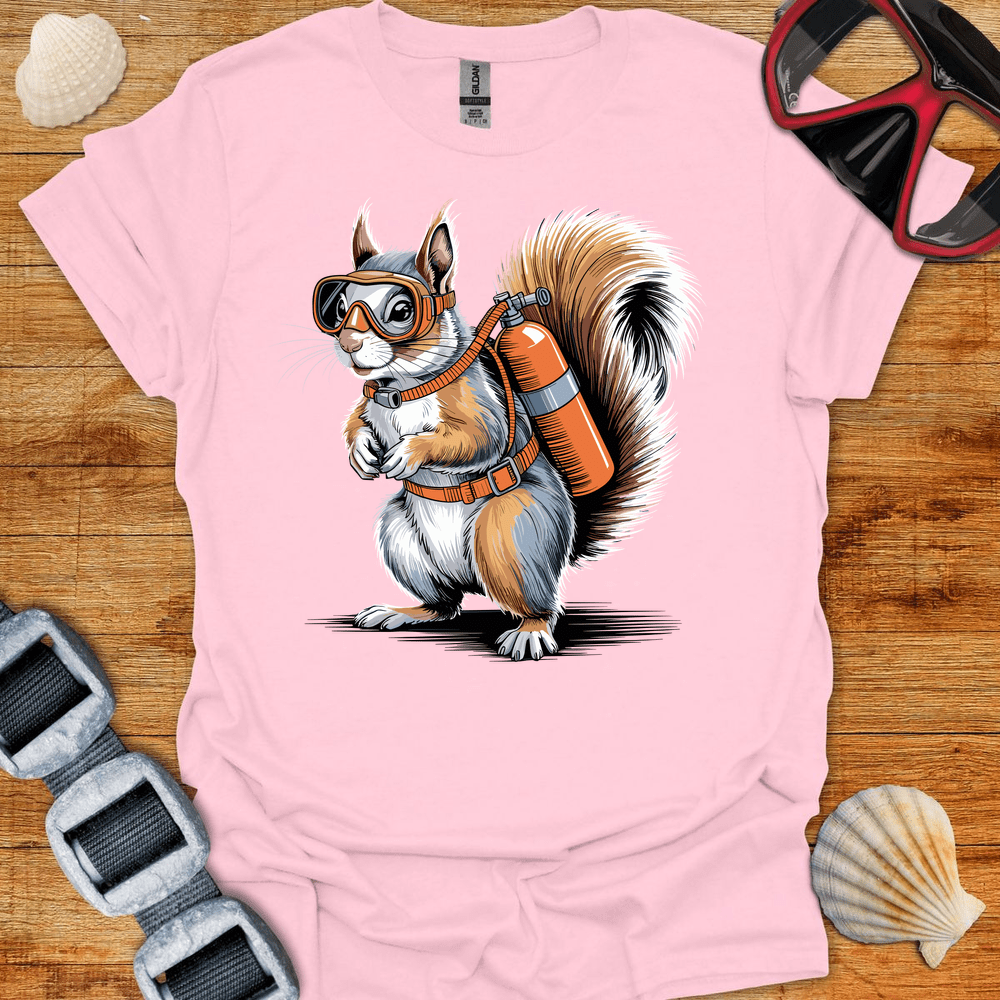 T-Shirt Light Pink / S Squirrel Diver T-Shirt