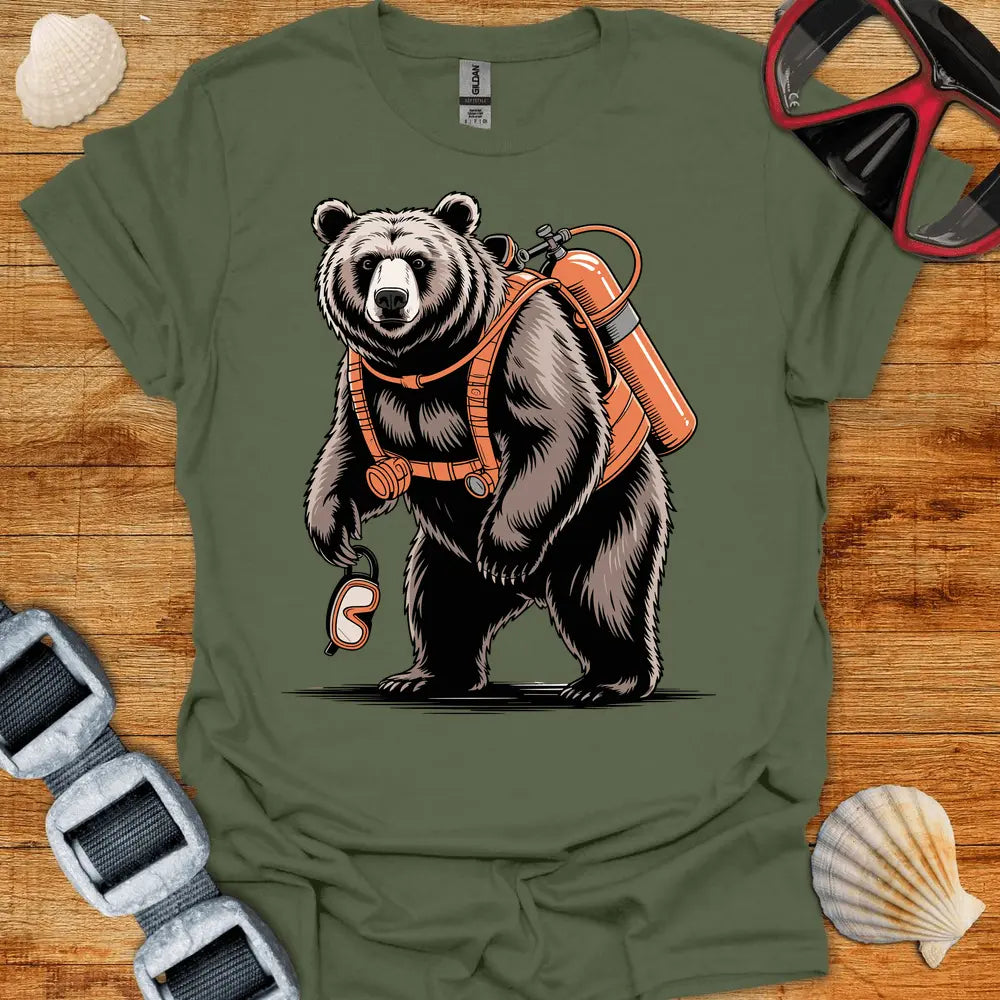 T-Shirt Military Green / S Bear Diver T-Shirt