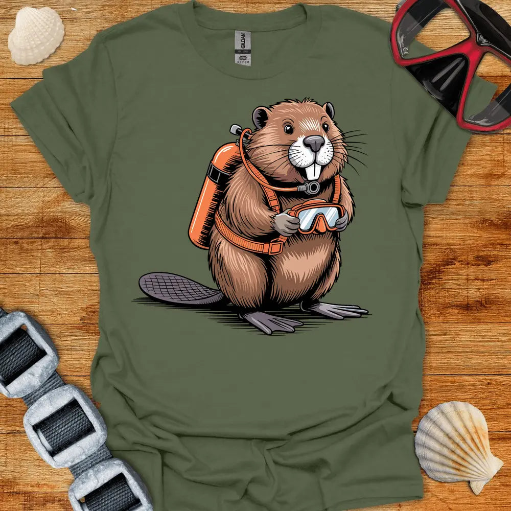T-Shirt Military Green / S Beaver Diver T-Shirt