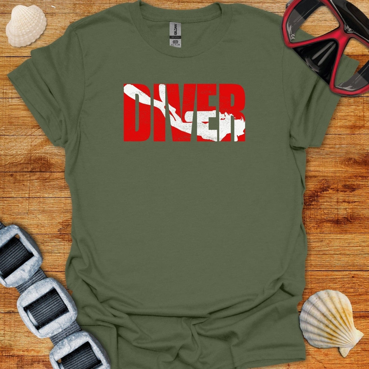 T-Shirt Military Green / S Bold Diver