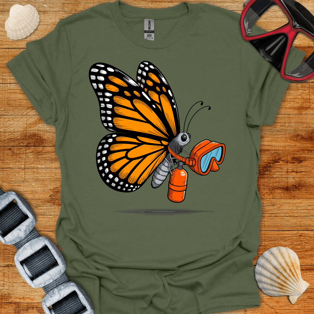 T-Shirt Military Green / S Butterfly Diver T Shirt