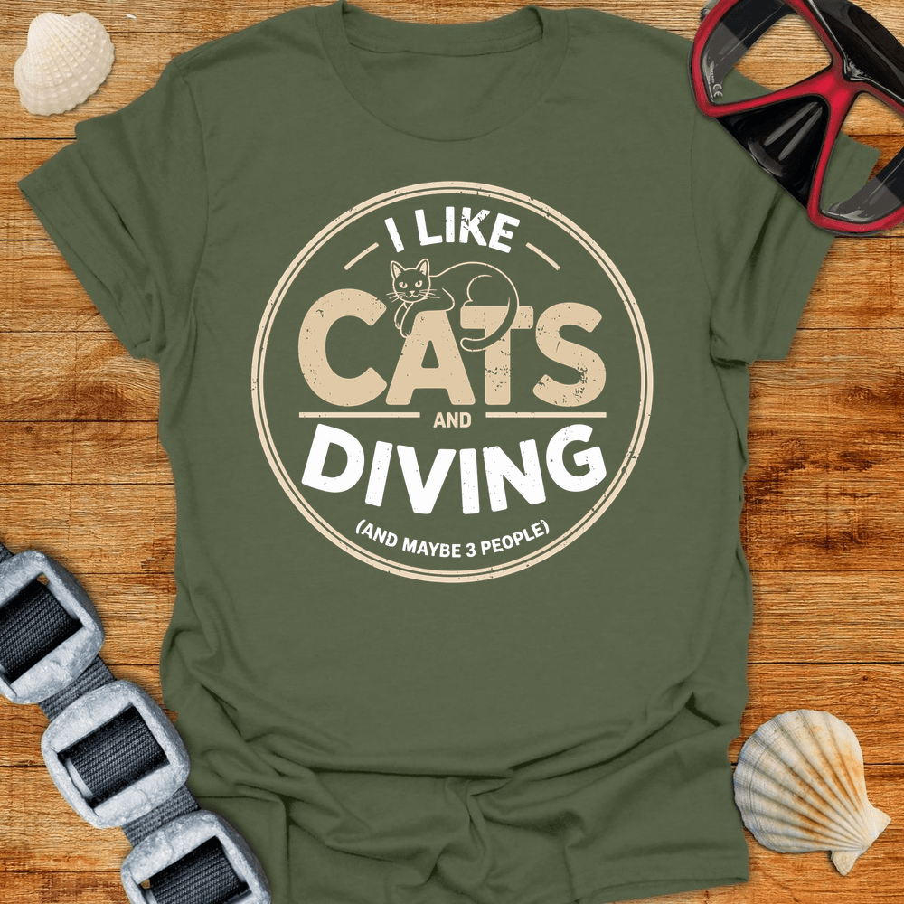 T-Shirt Military Green / S Cats & Diving T-Shirt