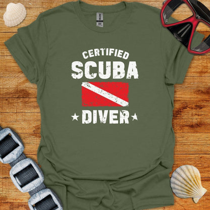 T-Shirt Military Green / S Cerified Scuba Diver