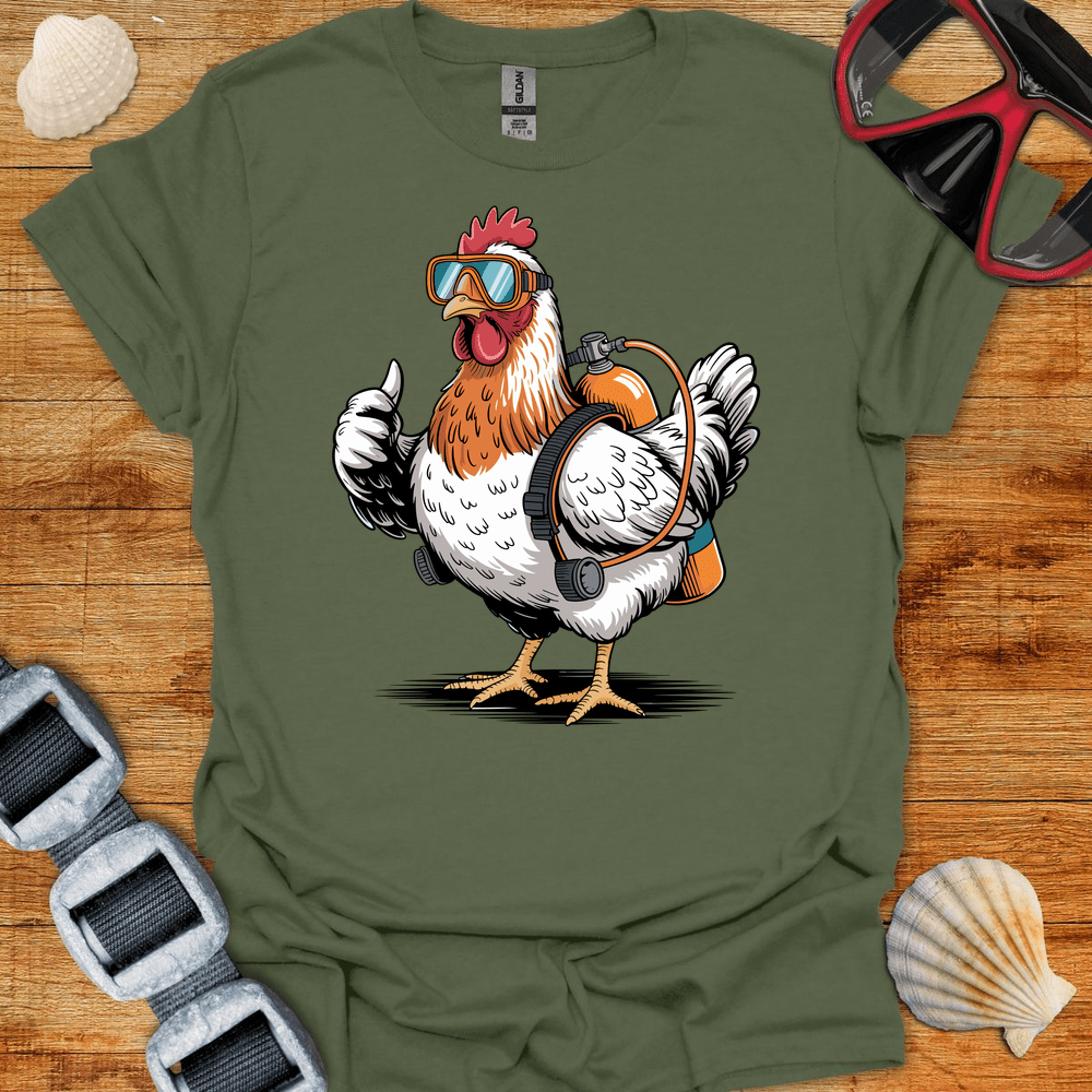 T-Shirt Military Green / S Chicken Diver T-Shirt