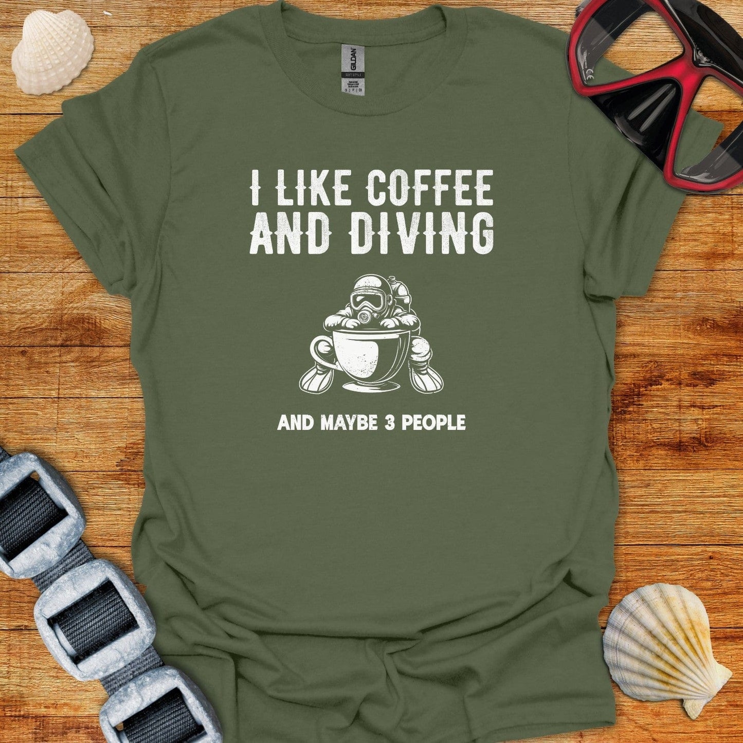 T-Shirt Military Green / S Coffee and Diving