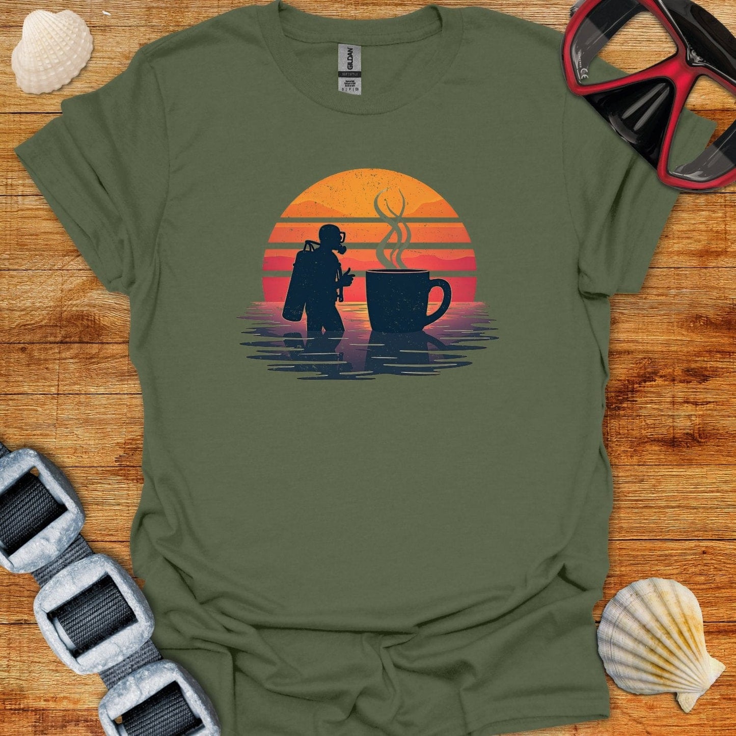 T-Shirt Military Green / S Coffee Diver