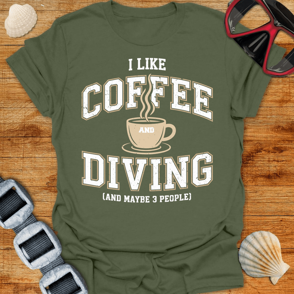 T-Shirt Military Green / S Coffee & Diving T-Shirt