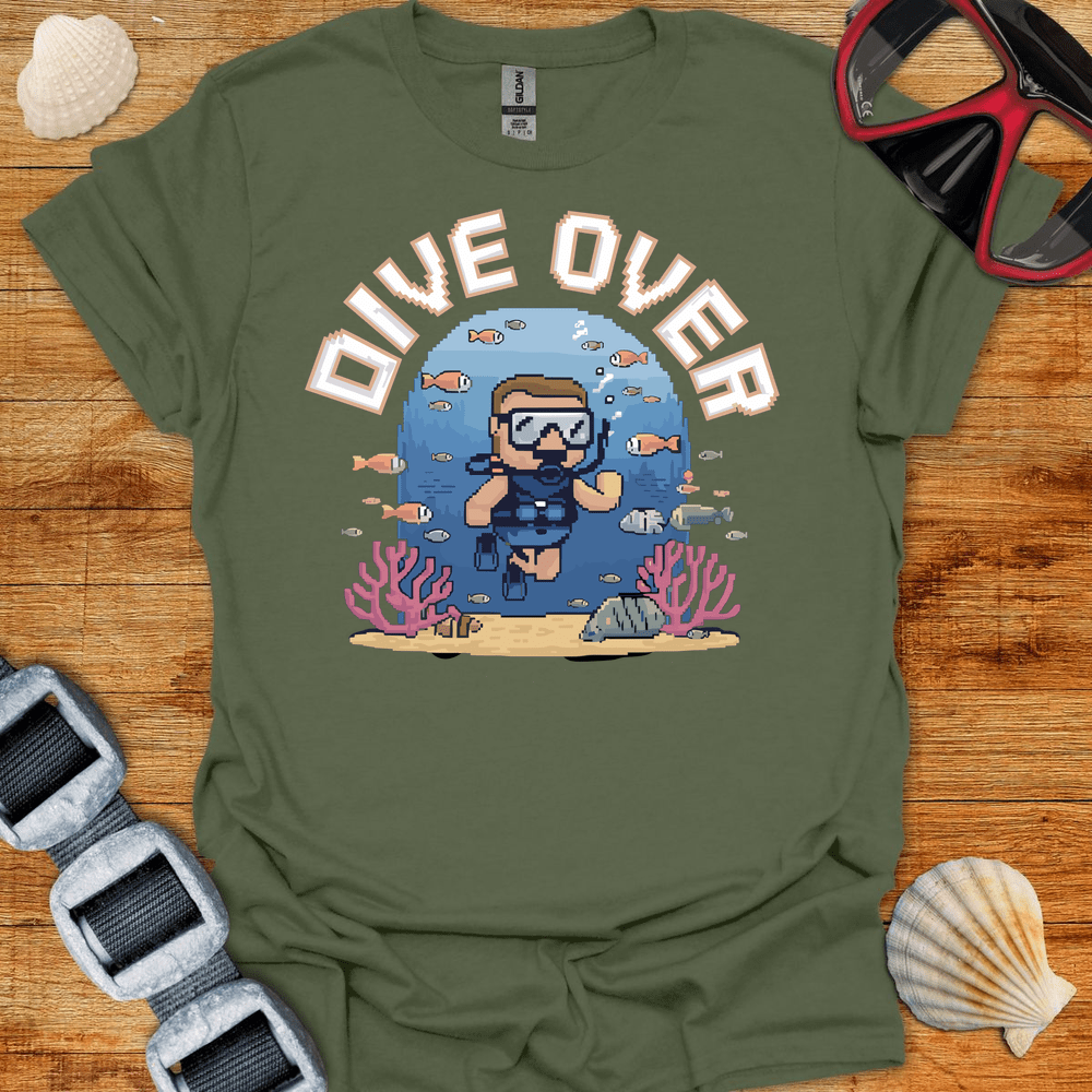 T-Shirt Military Green / S Dive Over Retro T-Shirt