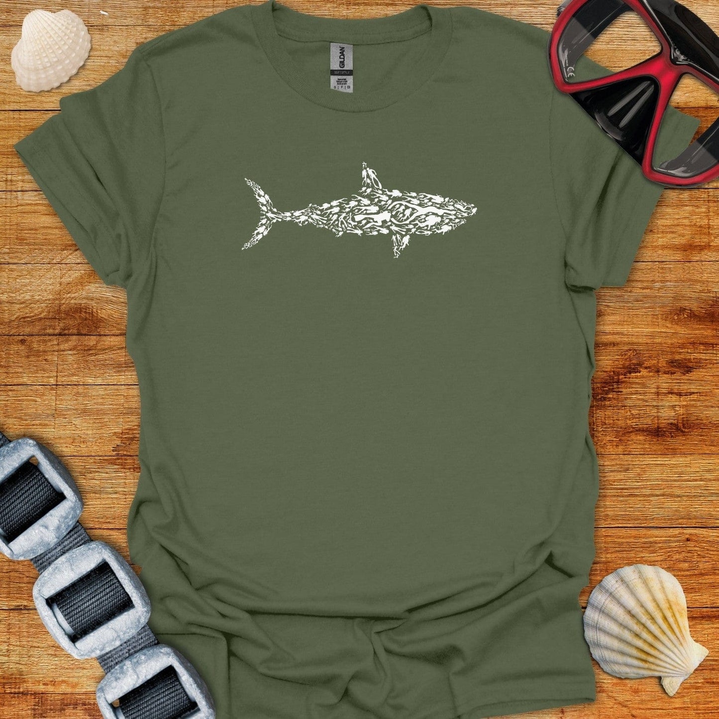 T-Shirt Military Green / S Diver Shark