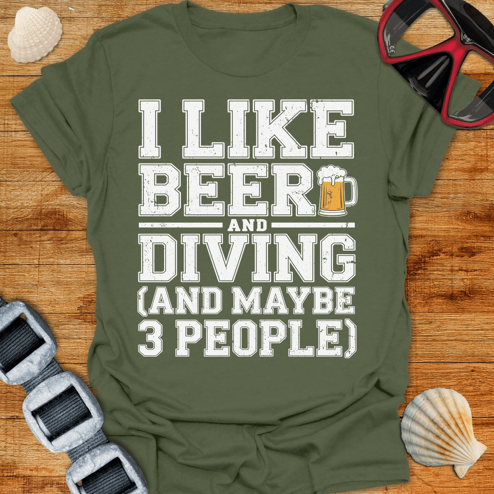 T-Shirt Military Green / S Diving & Beer T-Shirt