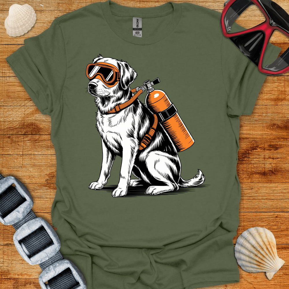 T-Shirt Military Green / S Diving Dog T-Shirt