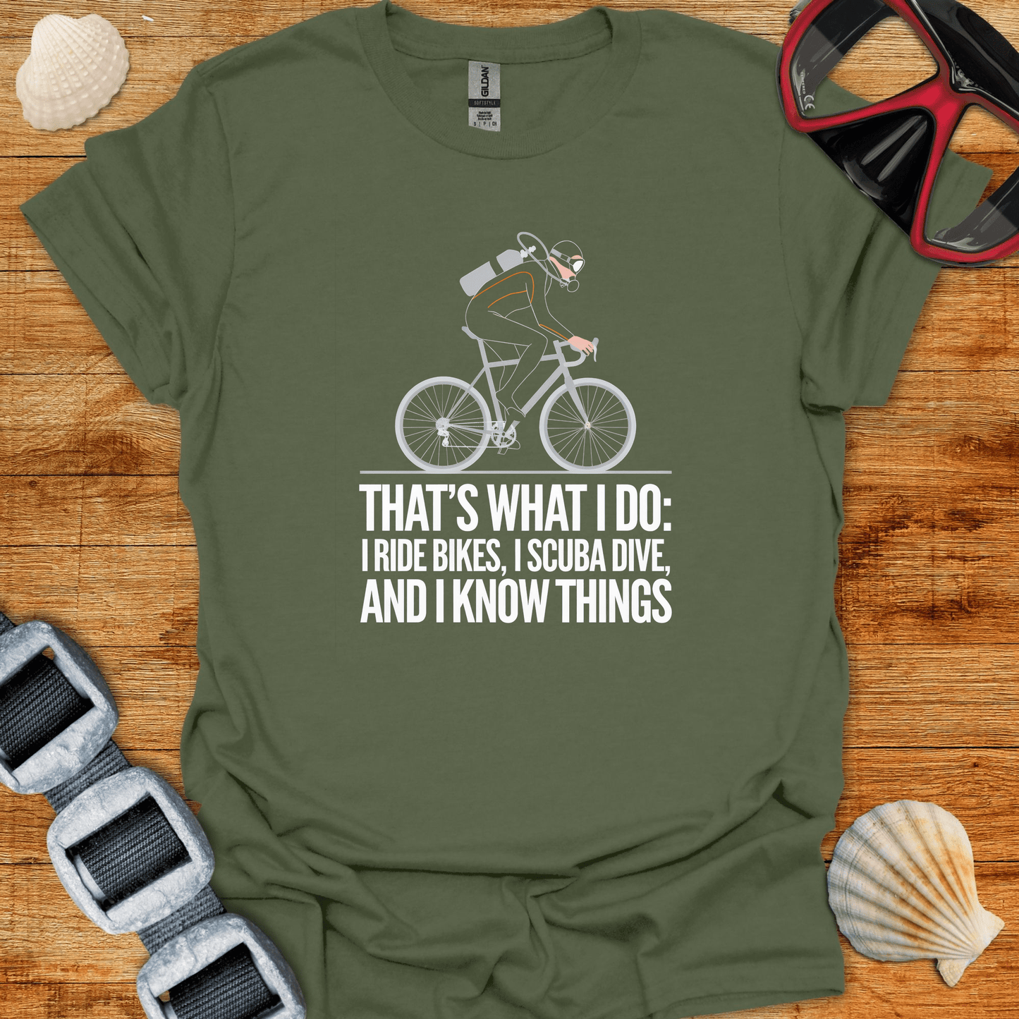 T-Shirt Military Green / S Do Bikes & Diving T-Shirt