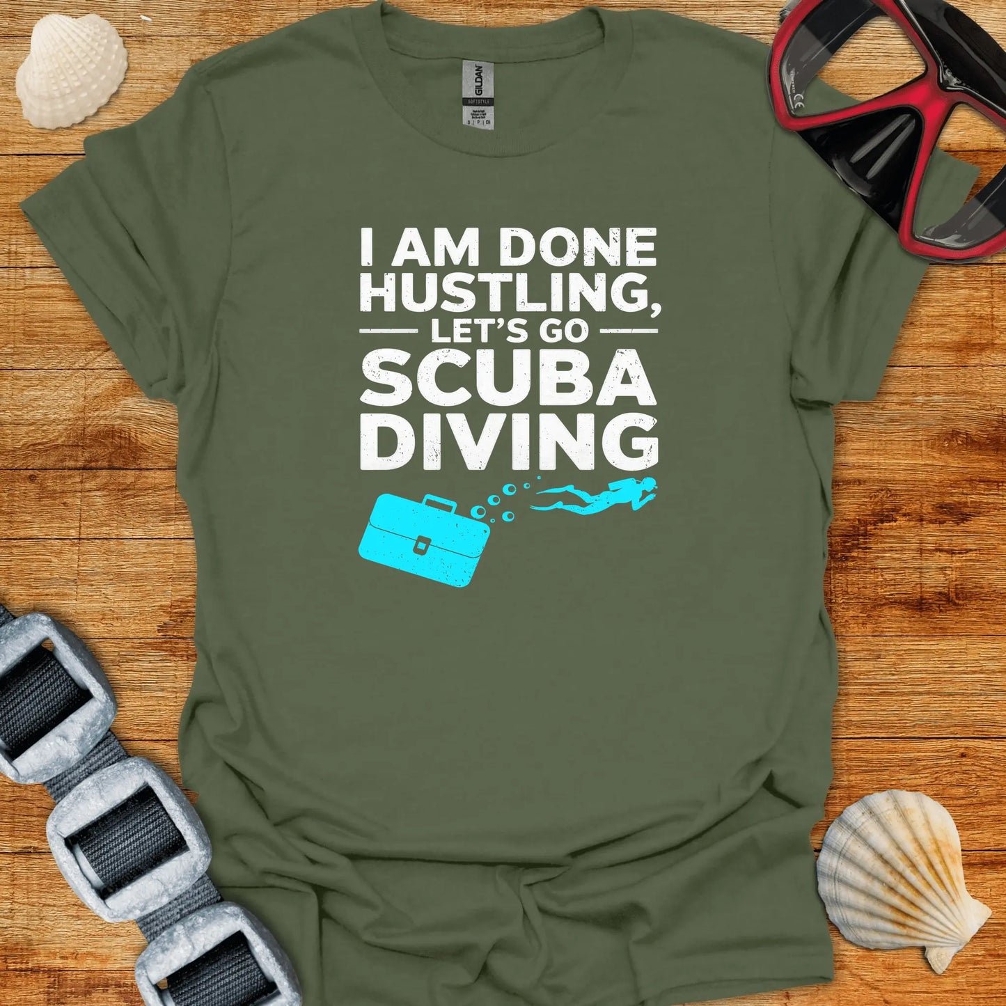T-Shirt Military Green / S Hustling & Scuba T-Shirt